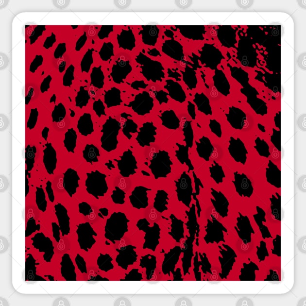 Cheetah Red Sticker by BlakCircleGirl